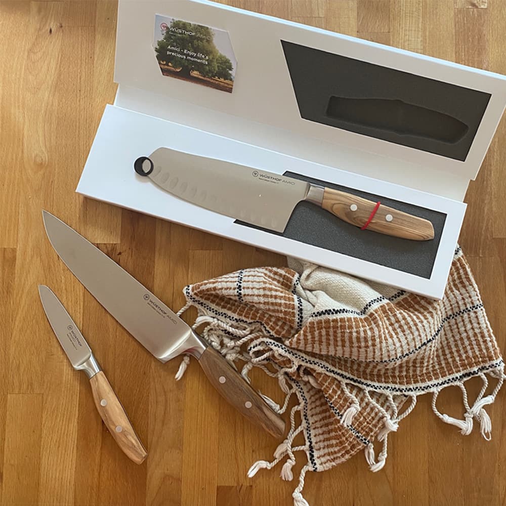 WÜSTHOF Amici 8" Chef's Knife, 7" Santoku, 3.5" Paring 