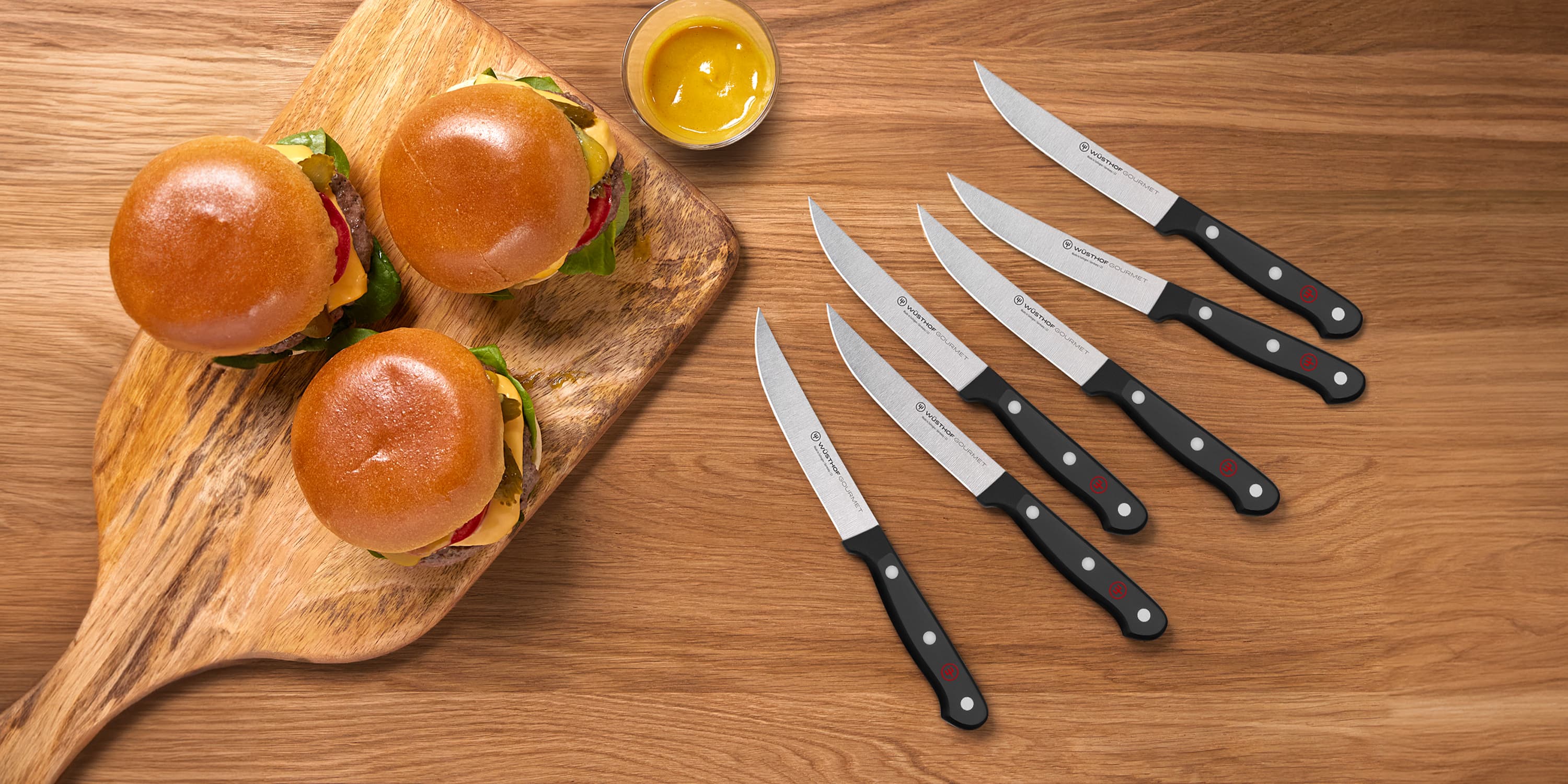 gourmet black steak knives, set of 6