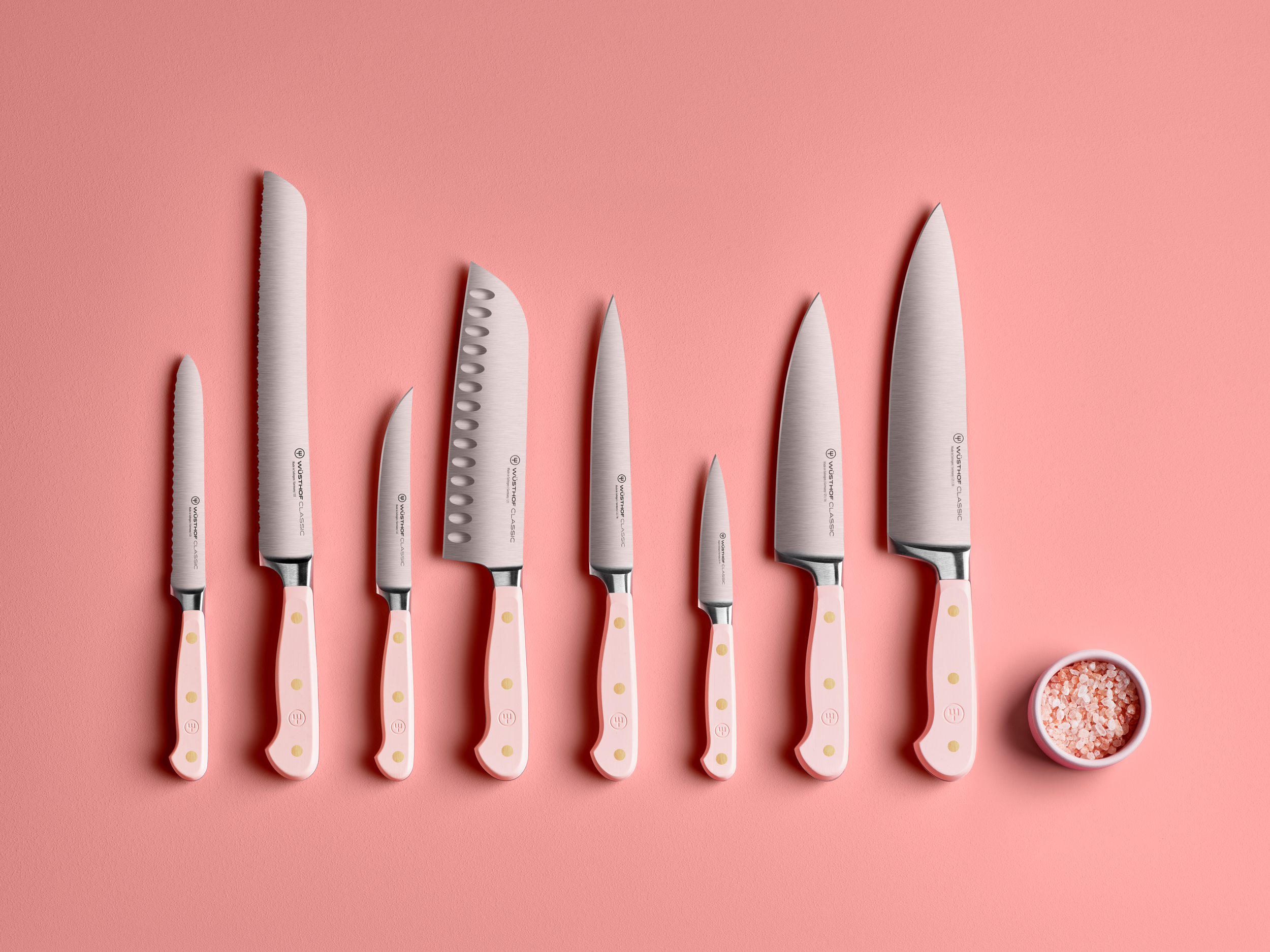 pink Himalayan salt collection of knives